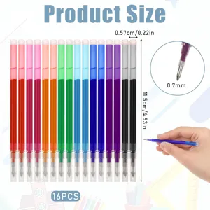 Dettaglio dimensioni ricarica penna cancellabile 0.7mm con lunghezza e 16pz.
