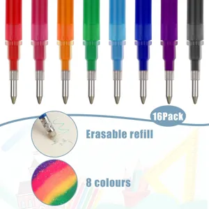 Ricariche per penna gel cancellabile 0.7mm confezione da 16 colorate cancellabili