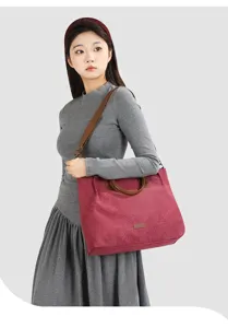 Large canvas tote bag for women casual shoulder crossbody bag everyday commuter handbag.