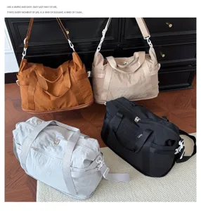 Large capacity travel duffel bag with wet dry separation for sports, fitness and short business trips.