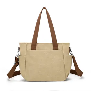 Grand sac cabas en toile pour femmes, sac a bandouliere etepaule de grande capacite tres pratique.