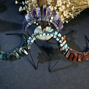 Corona de cristal diadema piedra bruta tiara luna gotica accesorio para cabello