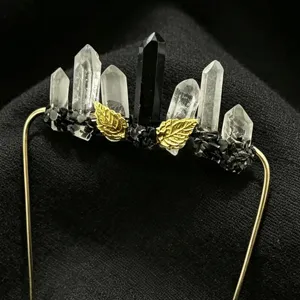 Handgemachte Kristall Reversnadel Quarz Taschen Brosche für Herren Anzug Accessoires Schmuck
