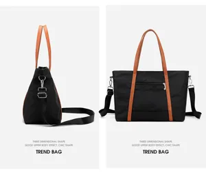 Γυναικεία τσάντα shopper από νάιλον, μεγάλη τσάντα ώμου και χιαστί με κομψές λαβές.