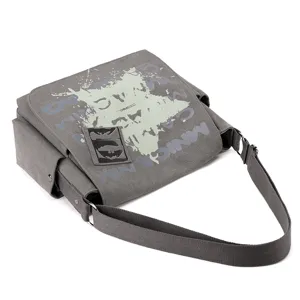Men's casual canvas messenger bag, durable vintage shoulder cross body bag with print.