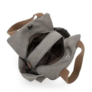 Retro canvas women shoulder bag casual crossbody handbag multi-compartment daily tote bag.