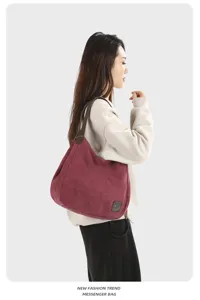 Women Canvas Shoulder Bag Casual Large Capacity Tote Handbag Vintage Messenger Bag