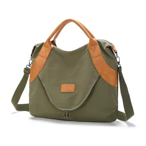 Vintage nylon women tote bag large capacity shoulder messenger handbag stylish daily use.