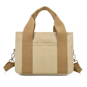 Borsa a Tracolla Casual in Tela da Donna Grande Capacità Tinta Unita Borsa a Mano Tote Bag da Viaggio di Moda