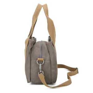 Borsa a tracolla casual in tela da donna, grande shopper con manici e tracolla regolabile.