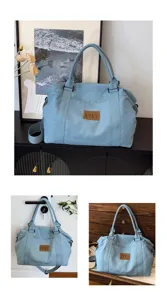 Borsa da viaggio in denim casual grande capacità borsa a tracolla spalla donna stile alla moda