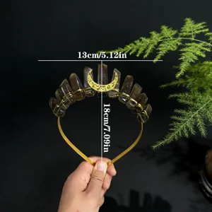 11 Kristall Krone Haarreif edelstein Diadem mit goldenem Mond Zubehör für Damen Fotografie