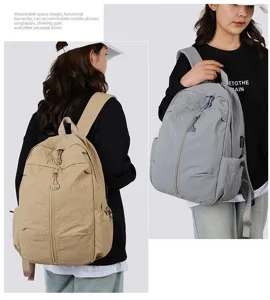 Casual multi-functional travel backpack with USB charging port, durable daily school bag