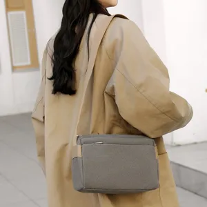 Women casual canvas crossbody bag large capacity commuter travel shoulder bag for daily use