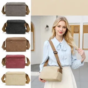 Women canvas crossbody bag casual daily commute shoulder bag large capacity travel handbag