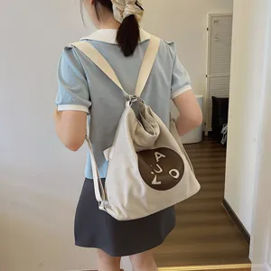 Sac à dos en toile décontracté pour femmes, sac à bandoulière multifonctionnel.