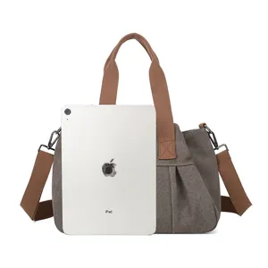 Stylish large capacity canvas shoulder bag for women, casual tote and crossbody handbag.