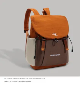 Korean style casual colorblock backpack large capacity travel school bag for students
