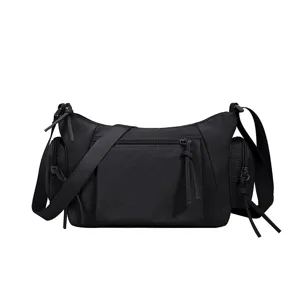 Women Vintage Motorcycle Crossbody Bag Oxford Cloth Multi Pocket Underarm Bag Casual Fashion Daily Shoulder Bag