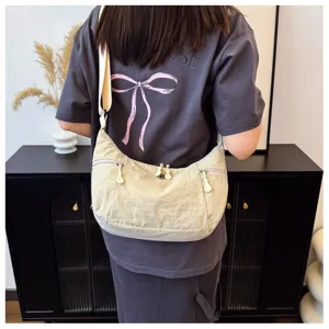 Nylon crossbody bag for women casual shoulder hobo bag lightweight everyday travel purse