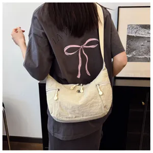 Casual nylon crossbody shoulder bag for women, lightweight hobo travel daily handbag.