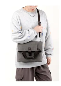 Men's Canvas Messenger Bag Casual Shoulder Crossbody Bag Large Capacity Multifunctional