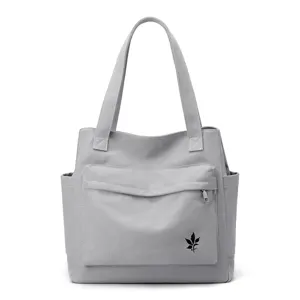 Women Casual Cotton Canvas Tote Bag Large Capacity Handbag Simple Shoulder Bag Chic Commuter Daily Bag