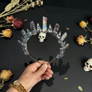 Gothic crystal crown headband Halloween party hair accessories for women fashion photo shoot