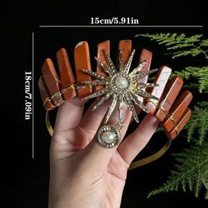 Natural crystal crown headband with sun goddess alloy accessory for women fashion party photo