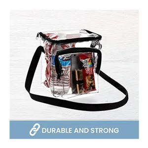 Sac à bandoulière transparent en PVC clair étanche sac de rangement repas polyvalent