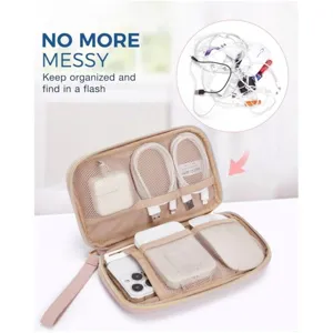 Tragbare reise elektronische zubehör tasche organizer mit mehreren netztaschen.