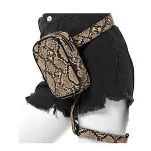 Femme sac taille imprimé serpent sac de cuisse mode festival ceinture pochette utilitaire