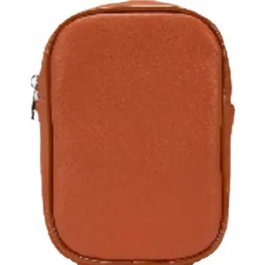 Mini portefeuille et pochette marron compacts, accessoire de taille polyvalent quotidien.