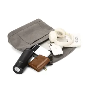Borsa a tracolla grigia da uomo in tessuto Oxford, grande capacità per sport e ciclismo.