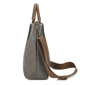 Large capacity canvas tote bag, casual commuting shoulder and crossbody bag for women.