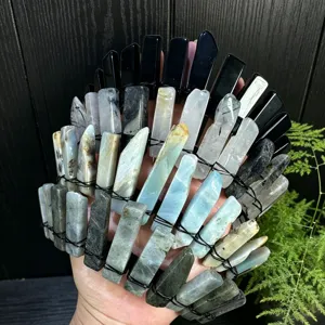 Handmade natural crystal crown headband with black wire, trendy women hair accessory for parties.