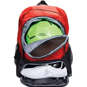 Zaino sportivo polivalente con scomparto per scarpe e spazio per riporre i palloni.