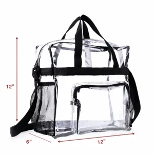 Sac de voyage transparent en PVC grande capacité sac à main étanche avec poche zippée