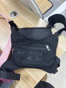 Tactical vest chest bag for men outdoor running sports portable multi-pocket black