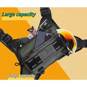 Tactical chest bag waterproof running vest bag outdoor sports with large capacity pack