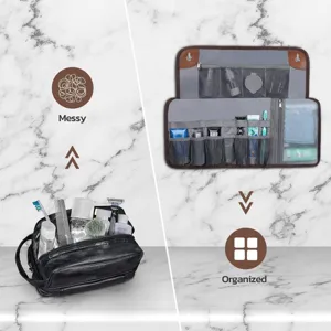 Trousse de toilette homme impermeable a suspendre sac de voyage pour kit de rasage