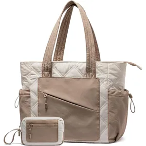 Bolso tote acolchado bolso de mano puffer conjunto de 2 piezas, bolso de hombro ligero.