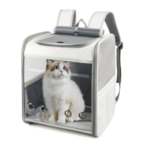 Breathable Pet Travel Backpack Transparent Window Portable Cat Dog Carrier Lightweight Mesh Pet Outing Bag Carrier Rucksack