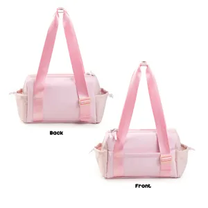 Borsa sportiva rosa impermeabile da fitness, borsone da viaggio elegante con manici resistenti.