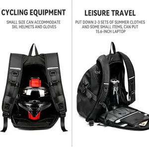 Waterproof cycling backpack large capacity motorcycle helmet bag for travel and commute