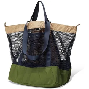 Grande borsa a tracolla in rete per donna, elegante borsa casual estiva per la spiaggia e viaggi.