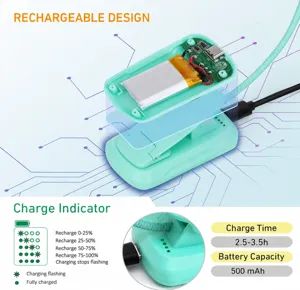 Rechargeable clip-on book light with 500mAh battery, precise brightness control and type-c.
