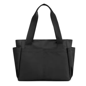 Women's Casual Waterproof Nylon Shoulder Bag Large Capacity Tote Bag Multipurpose Travel Handbag Solid Color Daily Commute Bag