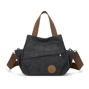 Vintage Washed Canvas Messenger Bag Casual Crossbody Shoulder Bag Multi Pocket Commuter Tote Bag For Men Women