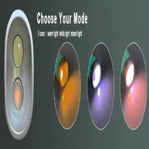 LED nek leeslamp detailweergave met drie kleurstanden: warm, wit en gemengd licht.